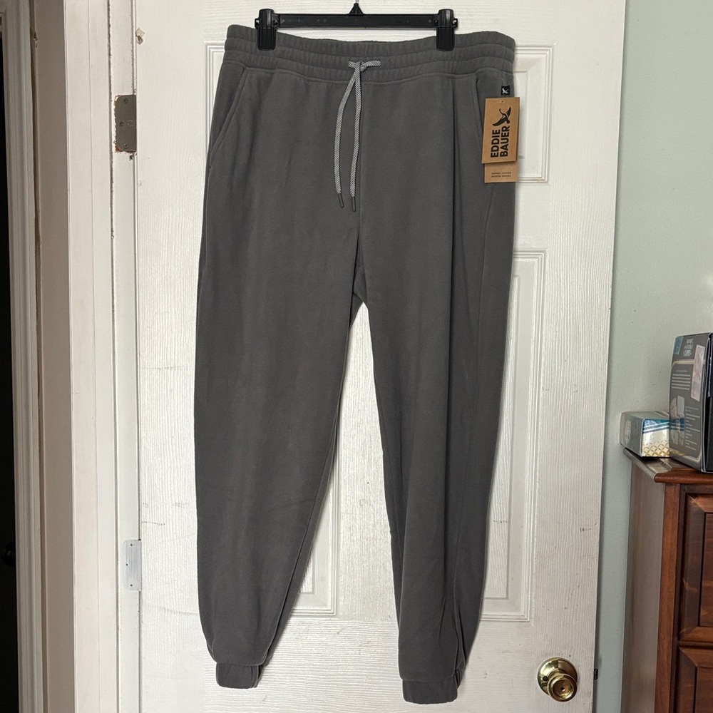 NWT Eddie Bauer woman’s fleece Charcoal Joggers